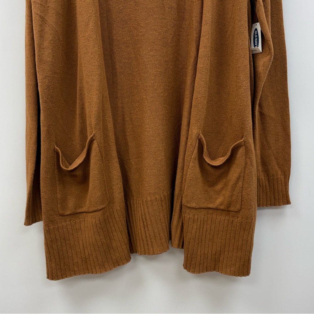 NWT Old Navy Open Front Tunic Cardigan Knit Sweater Minimalist Brown Large - Picture 4 of 8
